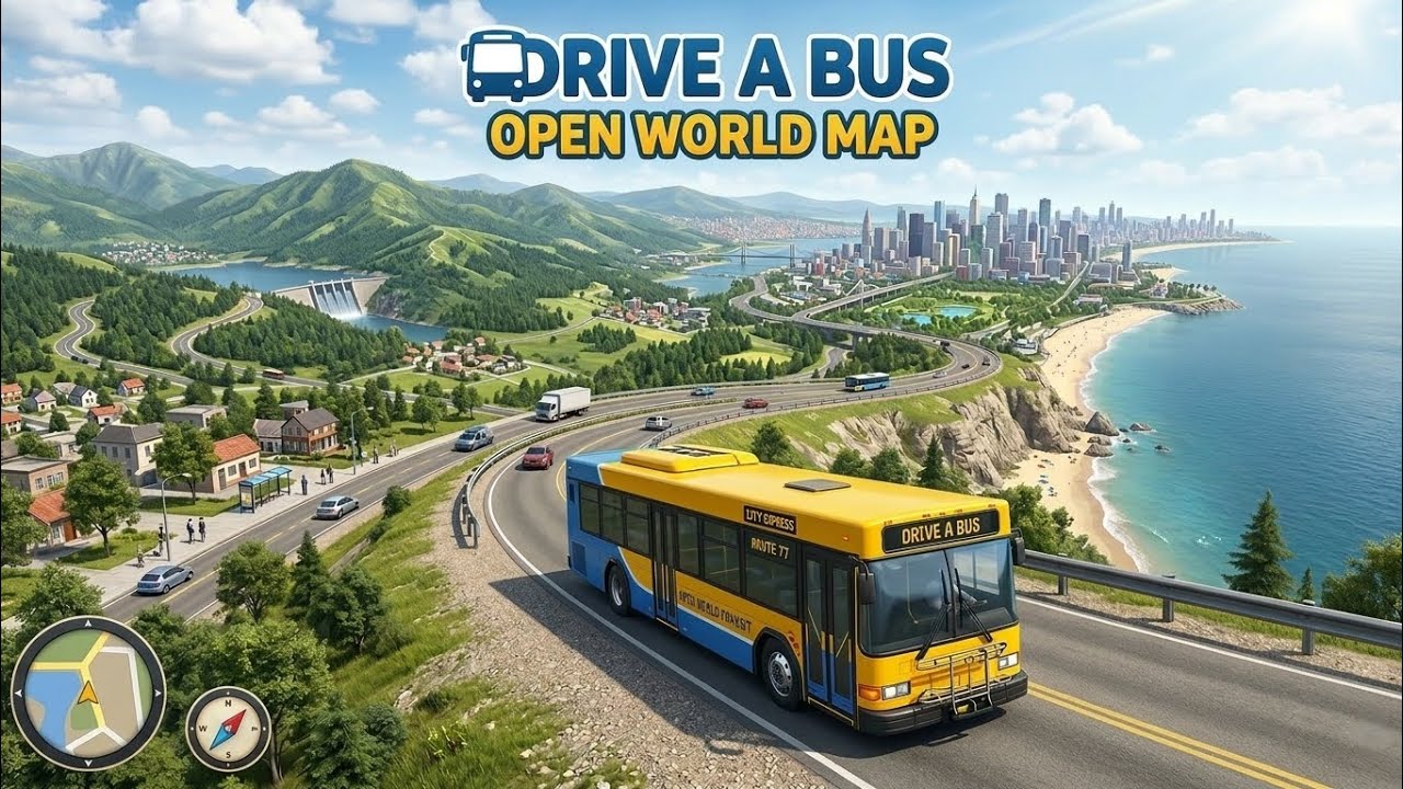 Drive A Bus Open World Map 🚌🗺️