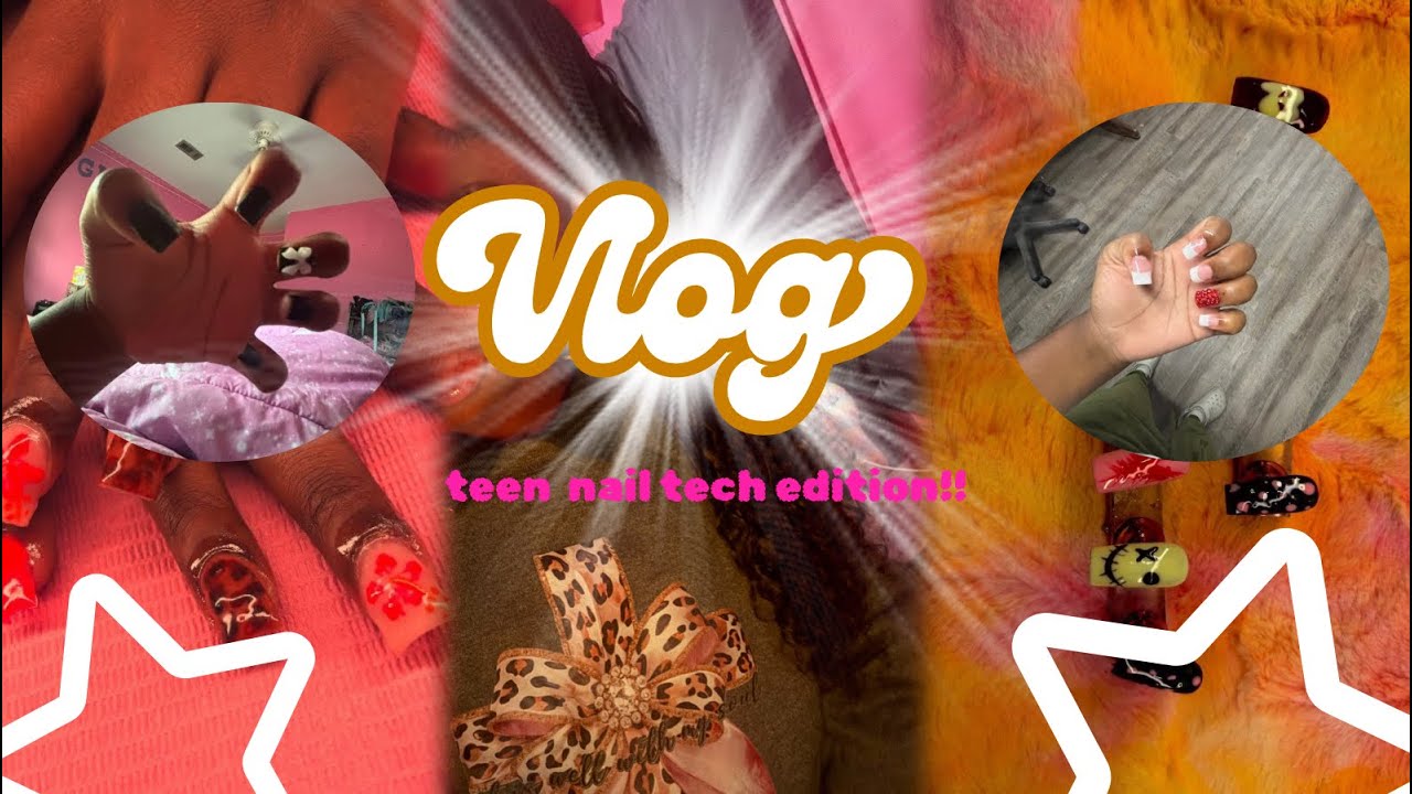 Day in the life of a teen nail tech💅🏾💅🏾!!