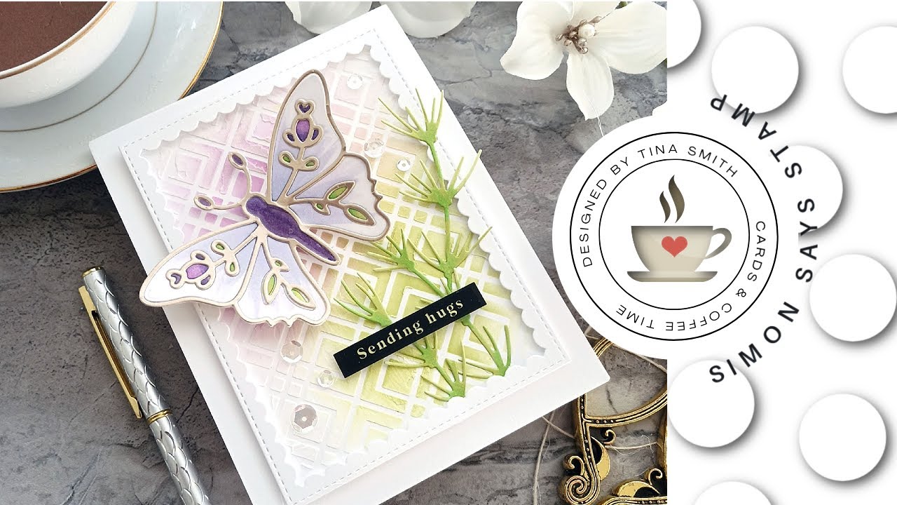 Inlaying & messy Copic coloring with the Simon Says Stamp Rose Winged Butterfly Die