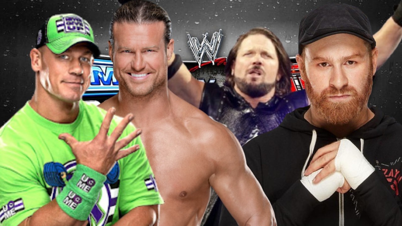 John Cena vs AJ Styles vs Dolph Ziggler vs Sami Zayn - WWE SvR 2010 Gameplay