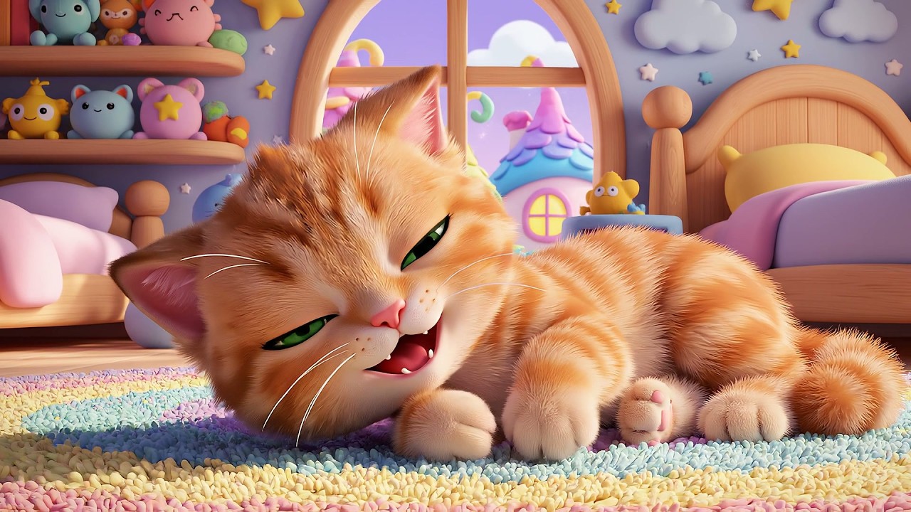 Sleepy Cat Purrs Purr Purr Purr | Calming Bedtime Lullaby for Kids