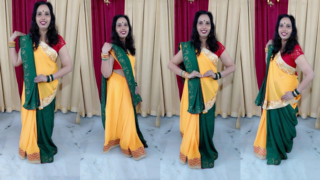 Haldi VS Mehndi Special Saree Drape#Step By Step Saree Draping||2026||Dashy Kitty Cheers 