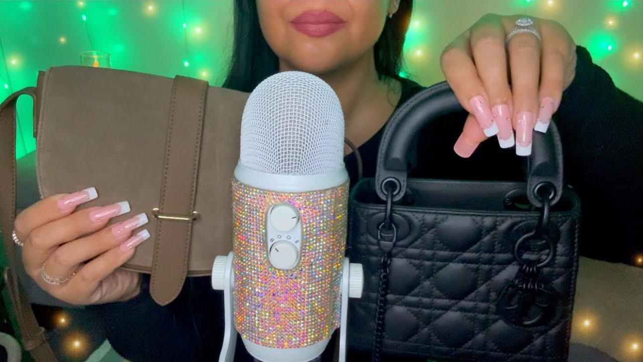 ASMR Bag Collection! 👛✨👜 P.3 (whisper rambles, tapping, scratching on leather)