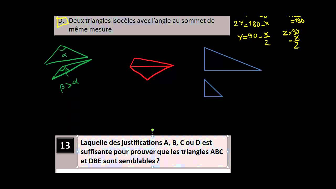 Test de Géométrie : Losanges et triangles semblables