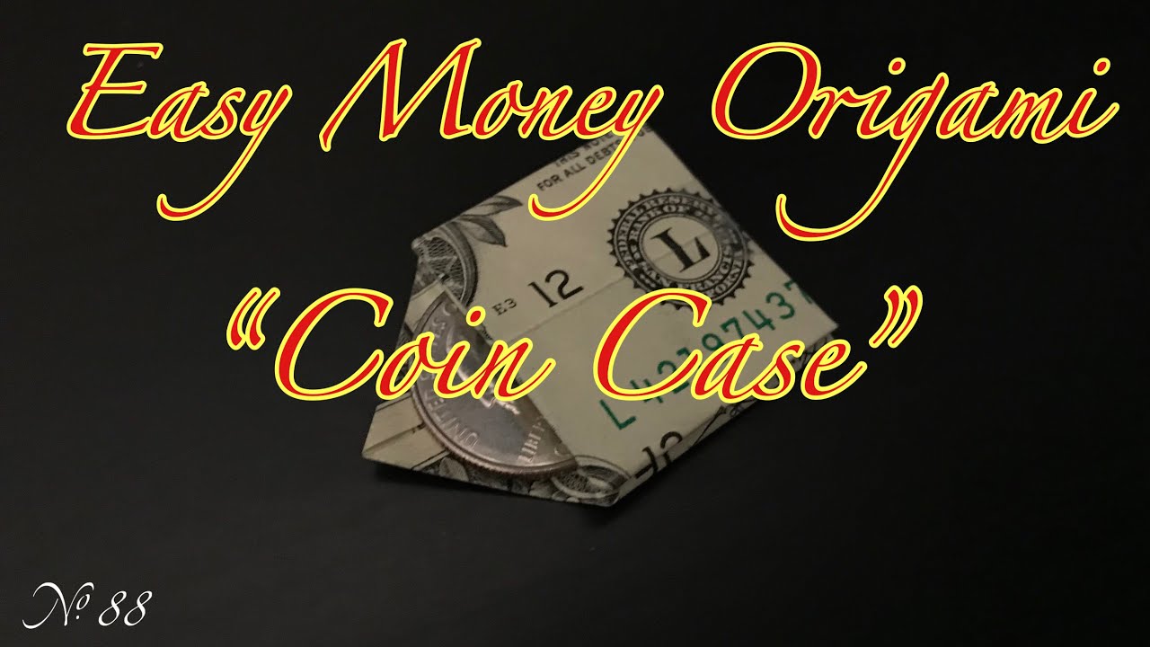 $1 Money Origami コインケース “Coin Case” US dollar bill origami, Gift idea / お札で折り紙