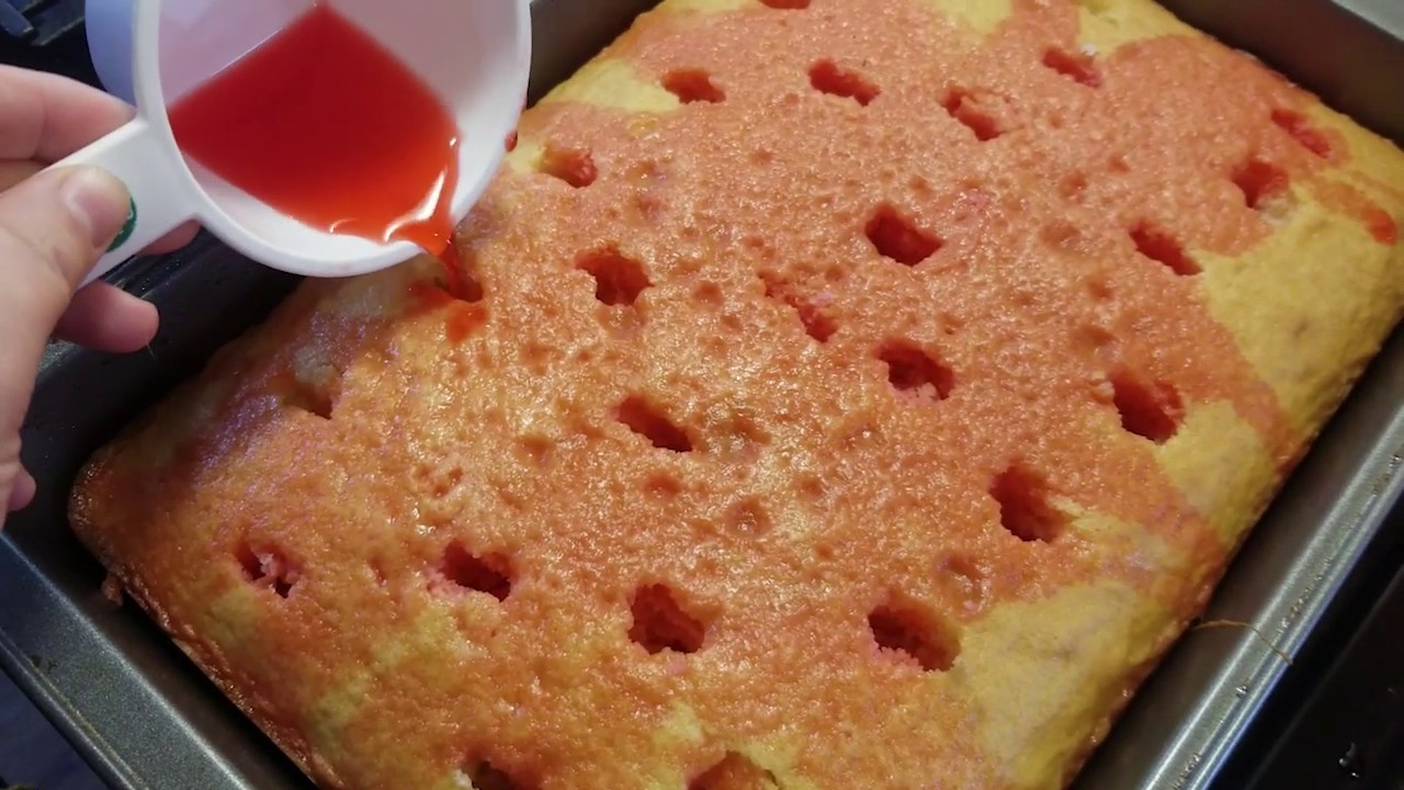 How to Make Strawberry Jell-O Poke Cake