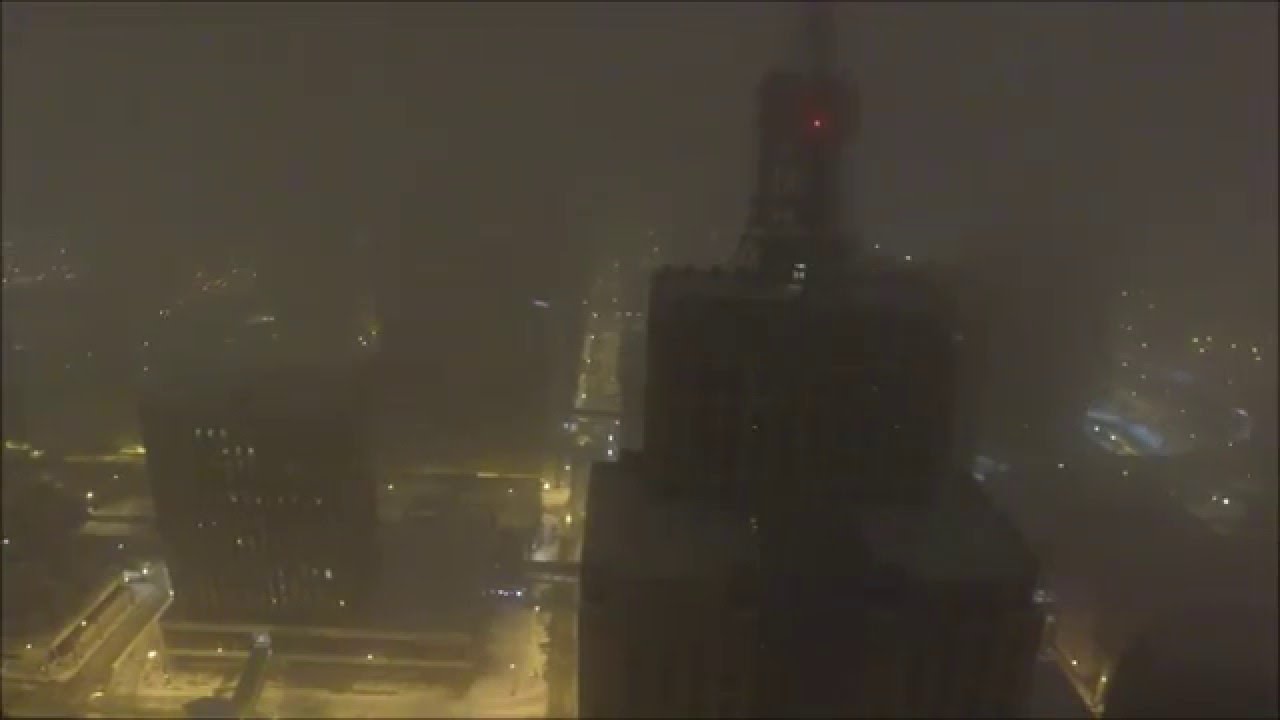 Snow Drone at Night, Twin Cities MN - DJI Phantom 3