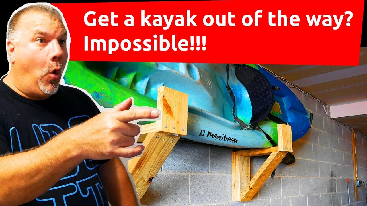 How to Build a Kayak Rack for Your Garage - Storing a Kayak in your Garage - DIY Kayak Rack