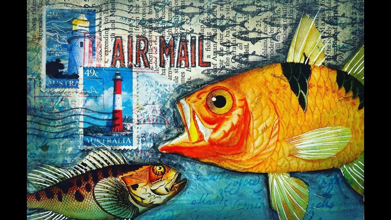 Nick Bantock inspired Mail art collage Postcards - Part 1