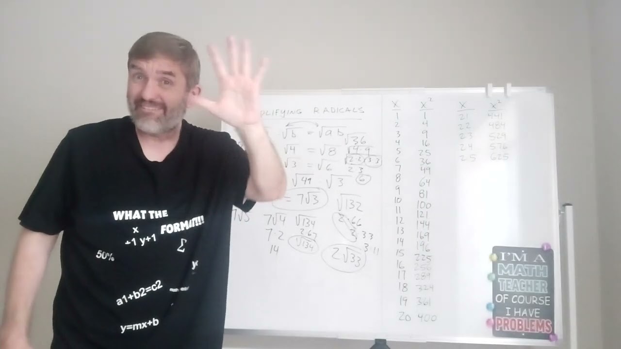 Simplifying Radicals - Square Roots