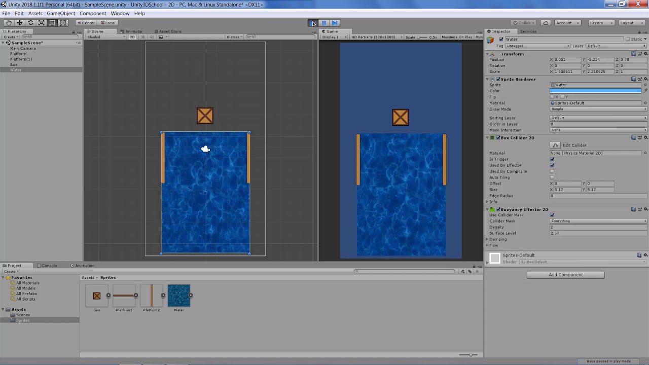 Создание 2D Воды в Unity
