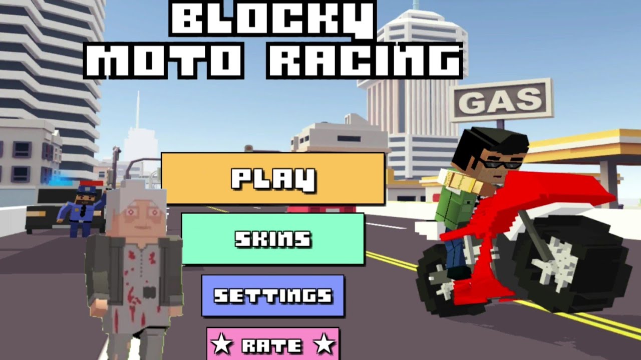 Blocky Moto Racing: NEW UPDATE New Mega Ramp and Creepy Zombie Granny from Blockapolypse Zombie City