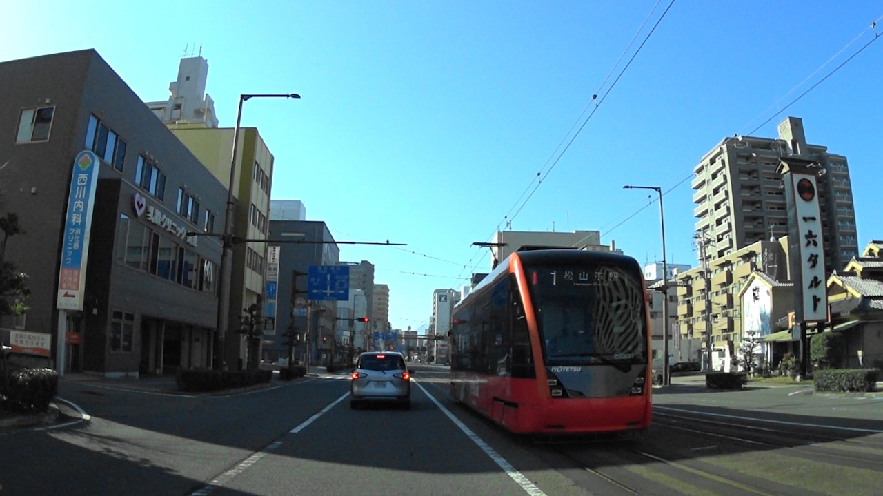 愛媛県道188号道後公園線＋松山市街