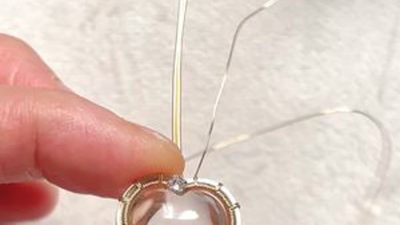 绕线心型夹镶教程 这个适合任何形状石头真的很精致#我的手工日常 #手工 #教程 #制作过程 #手工diy