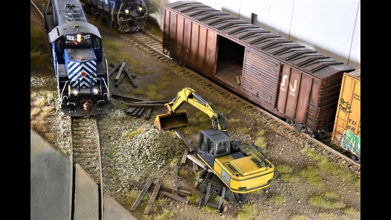 Painting Scenic Details HO Scale Hi Rail Excavator | River Road - Vlog #81