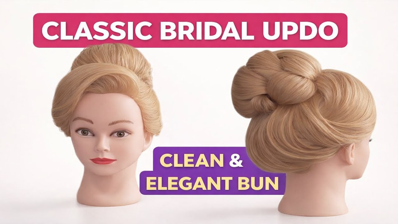 Classic Elegant Bridal Updo Hairstyle Tutorial | Perfect Clean Bun for Wedding & Formal Events