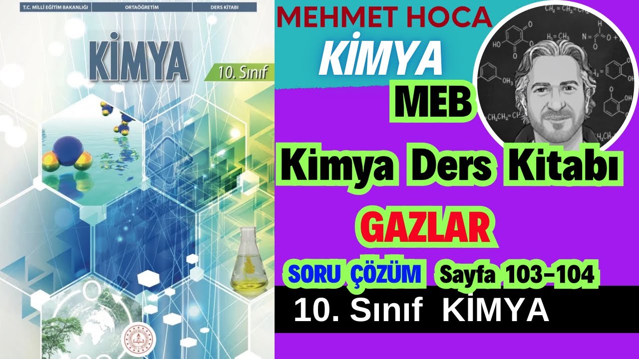 10. Sınıf Kimya Gazlar MEB Kimya okul ders kitabı sayfa 103 - 104 soru çözümleri Maarif model 