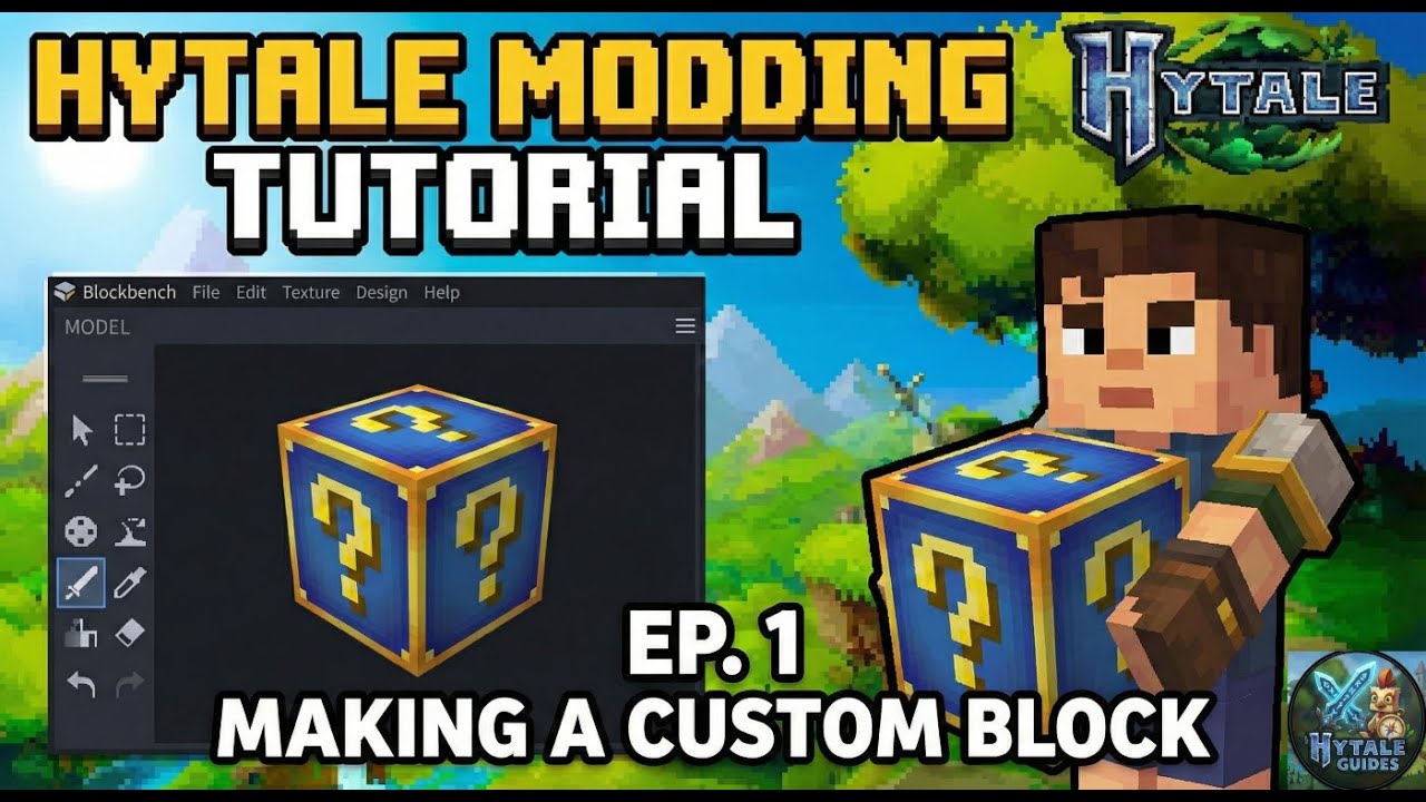 Hytale Blockbench Model Making Tutorial (Ep. 1 Making a Custom Block)