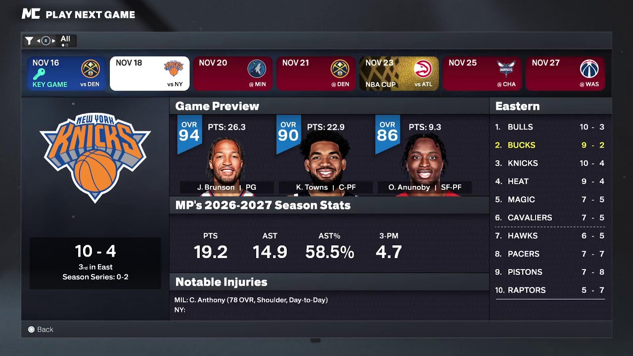 NBA 2K26 My Career Season 2 Bucks