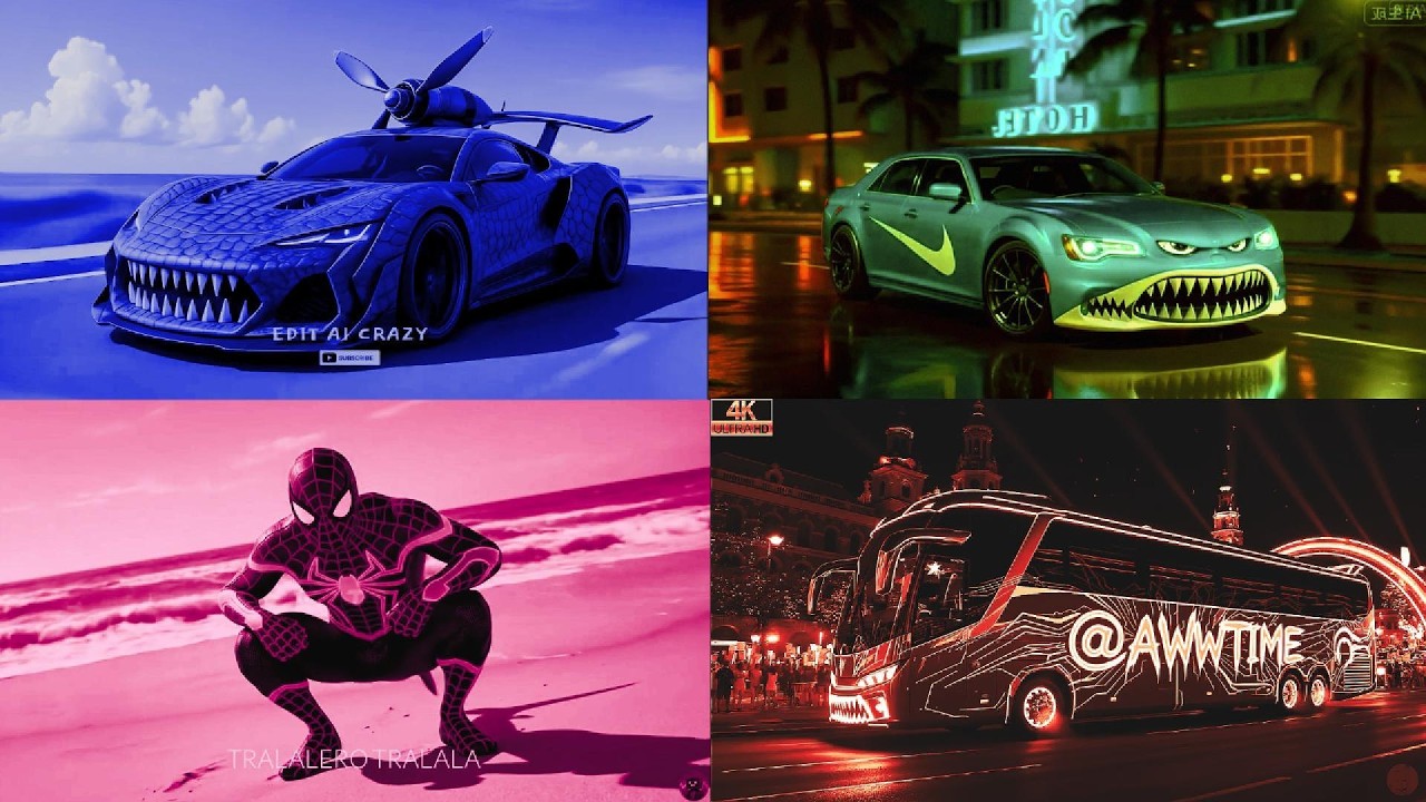 BLUE SHARK SUPER CAR 🆚 GREEN TAXI CARPINK SPIDER MAN 🆚 RED MONSTER BUS💥 CRAZY BRAINROT Tiles Hop EDM