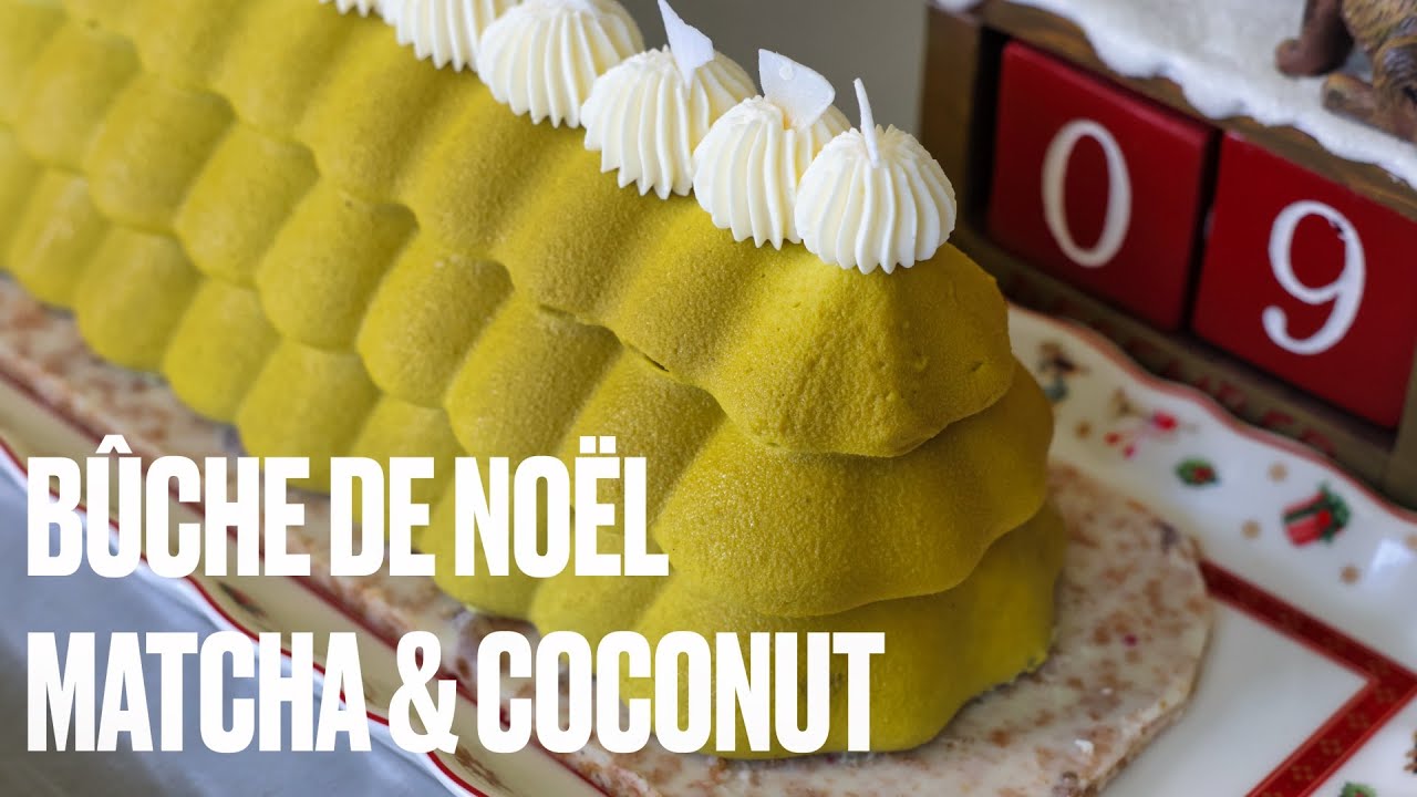 Build a Modern Entremet Yule Log – Matcha & Coconut Bûche de Noël
