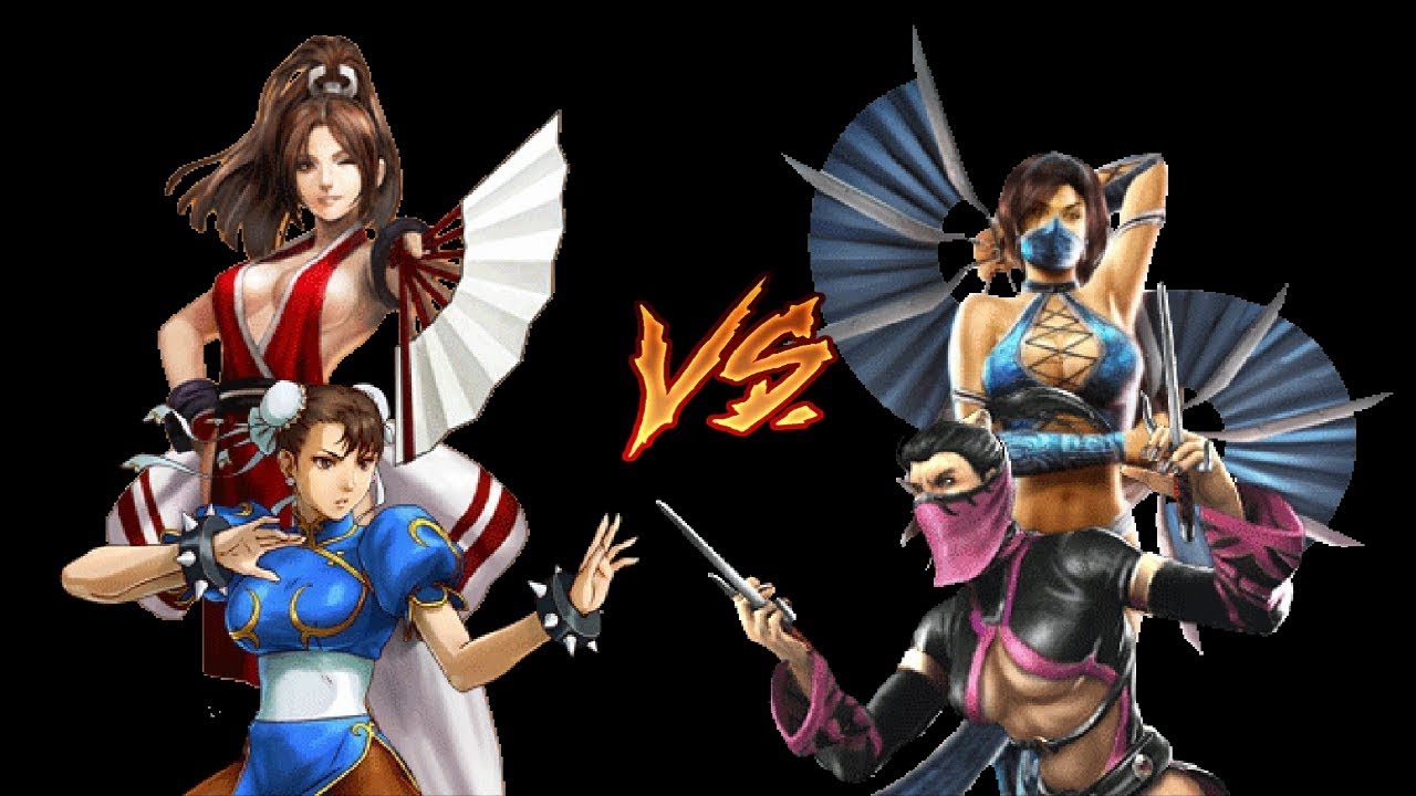Mugen Animation - Mai и Chun-Li против Kitana и Mileena - Animation by mysticskillz
