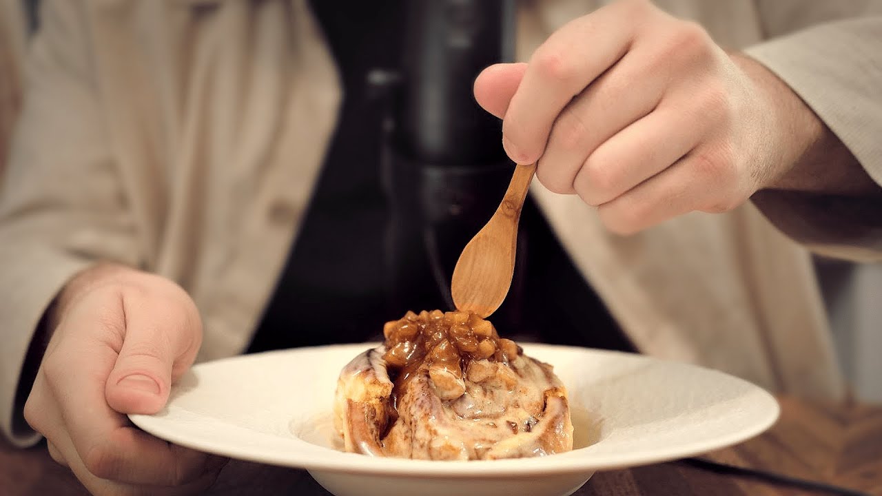 ASMR Baking & Eating Apple Pie Cinnamon Rolls | Close-Up Whispering