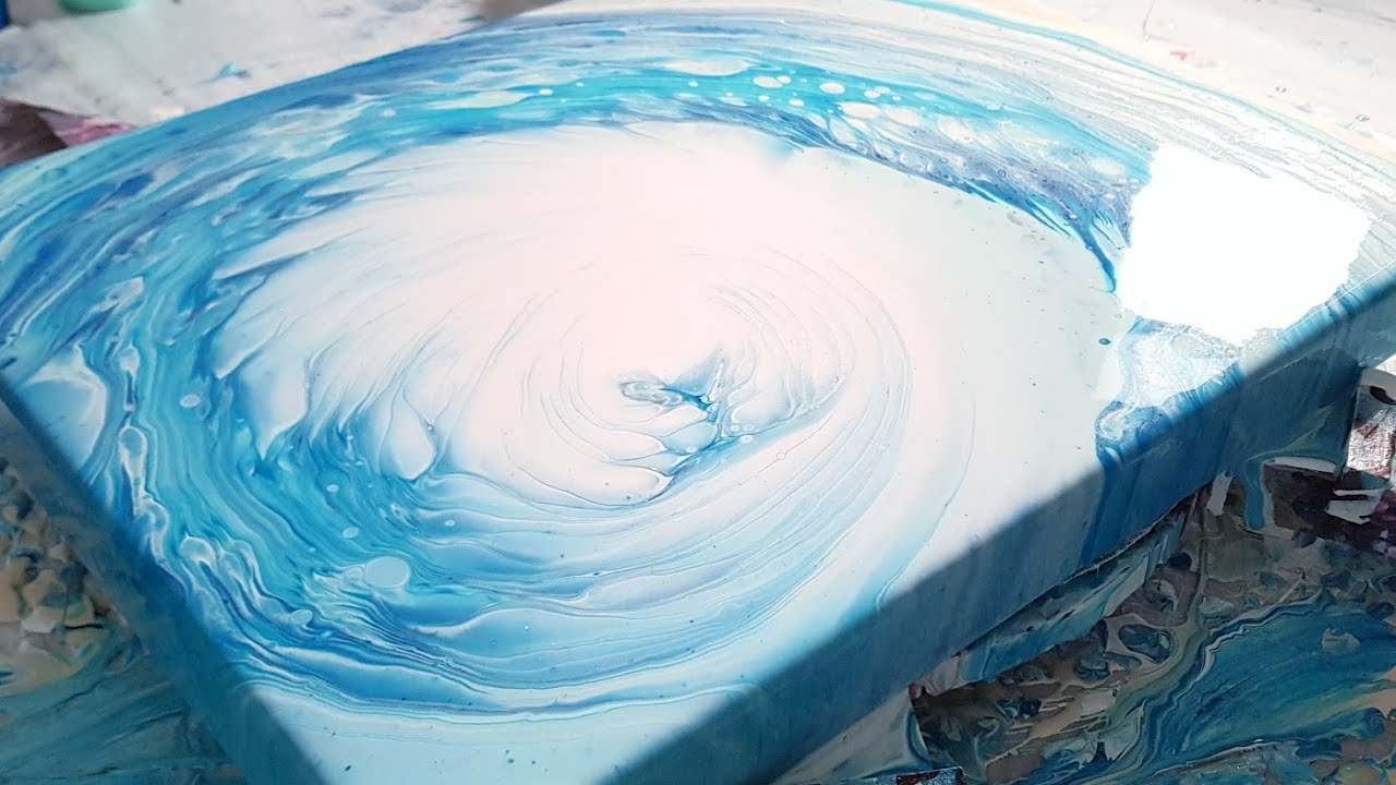 INSANELY COOL CLOUD! FUN AND EASY Abstract ACRYLIC POUR PAINTING - LIQUID ACRYLIC