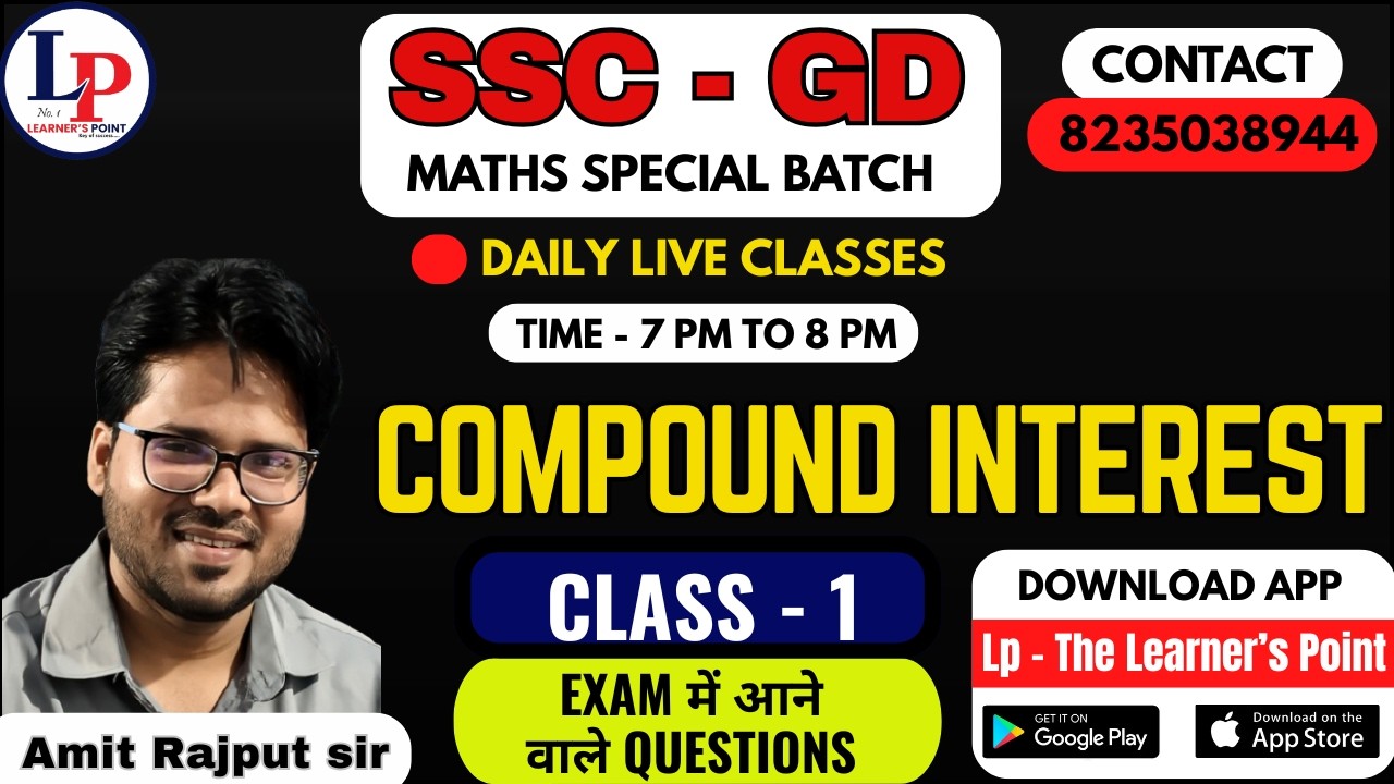 COMPOUND INTEREST - 1 | SSC GD Maths  | Compound Interest SSC GD | Maths By Amit Rajput Sir