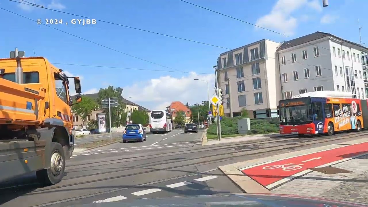 Zwickau ( Germany ) 2024  Driving Tour - Fahrt durch Zwickau , Juni 2024