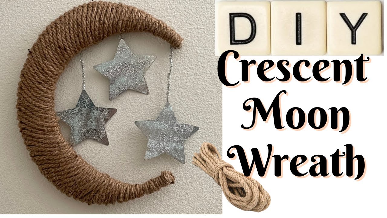 Crescent Moon Wreath | Easy Wreath Tutorial | Easy Moon Wreath | DIY Twine Crescent Moon