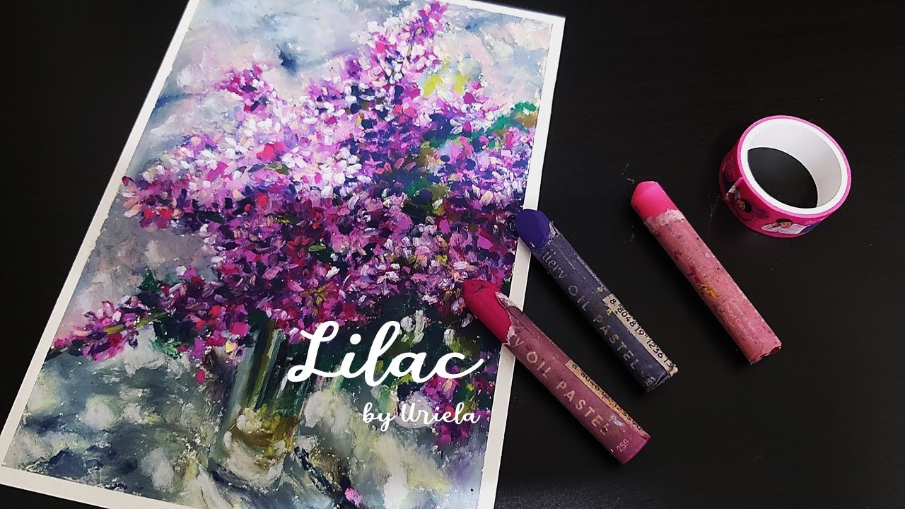 Lilac | Spring flowers oil pastel drawing | 라일락 오일파스텔 그림.