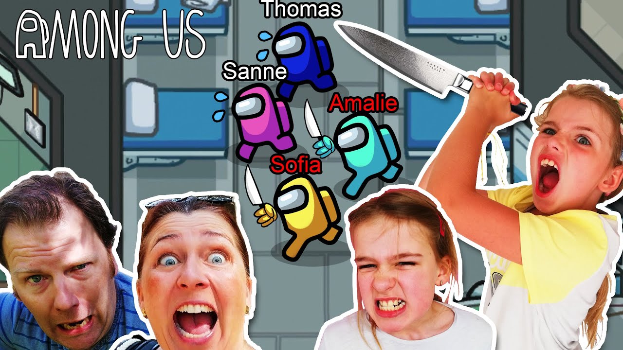 Among Us GEMMELEG med HELE familien... IGEN igen 😂 PIGERNE får HÆVN 🔪☠️ Dansk AMONG US