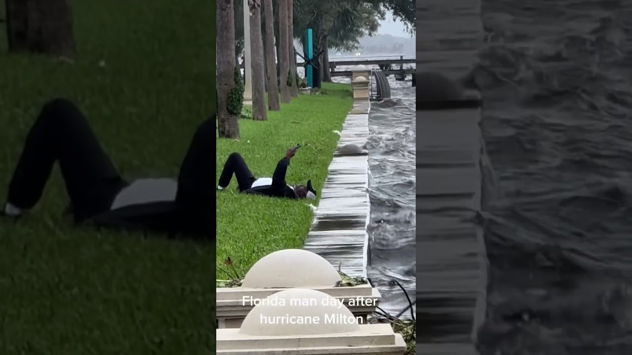 Florida man chilling  the day after hurricane Milton left 😂 #onlyinflorida #chill #floridaman