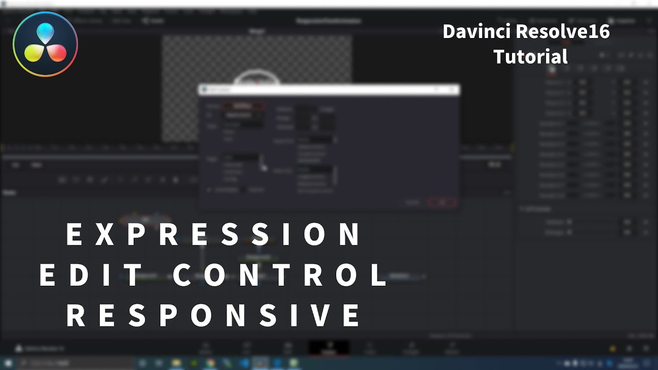 Expression - Edit Controls - Responsive  | Davinci Resolve ダビンチリゾルブ Fusion チュートリアル