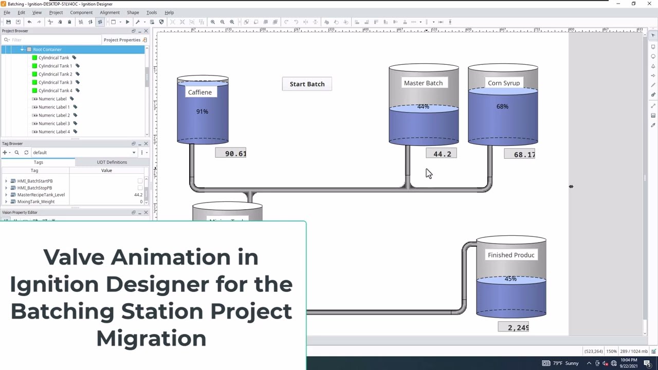 Valve Animation in Ignition Designer for the Batching Station Project Migration