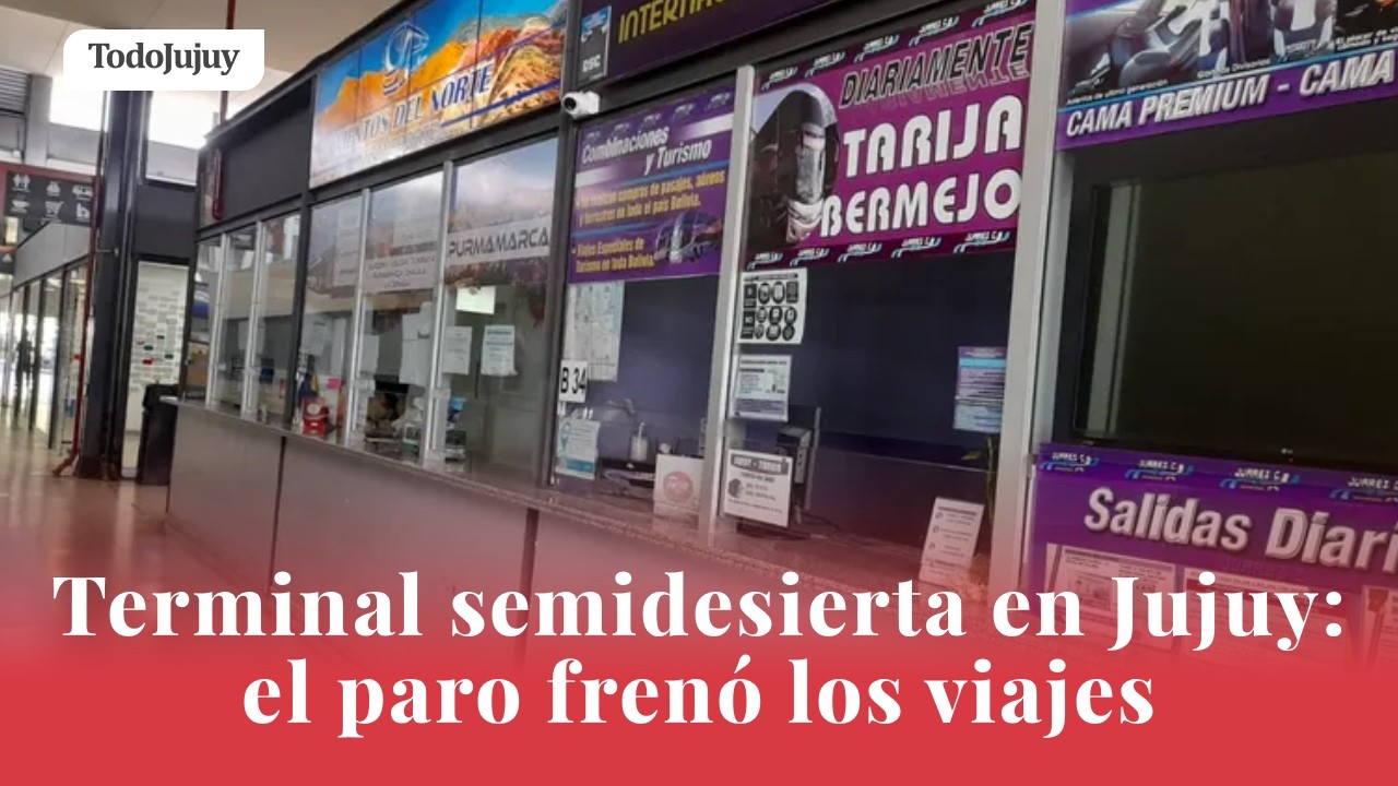 Terminal semidesierta en Jujuy: el paro frenó los viajes y dejó pasajeros varados