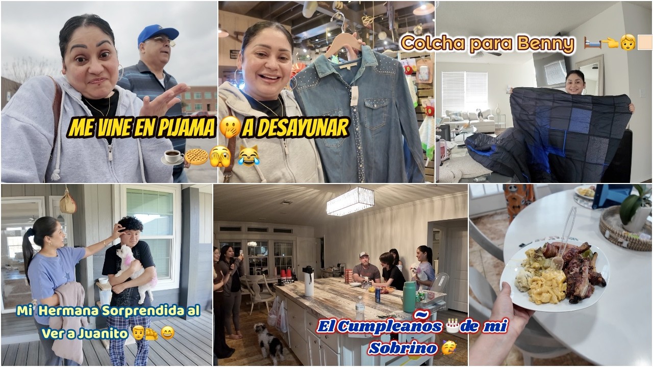 MI HERMANA 👯NOS INVITA AL CUMPLEAÑOS🎂🎊🥳DE WAYNE 👱 JUANITO 🧑‍🦱SE SORPRENDE AL VER A NINI 🐩DE PINK👚🤭😂