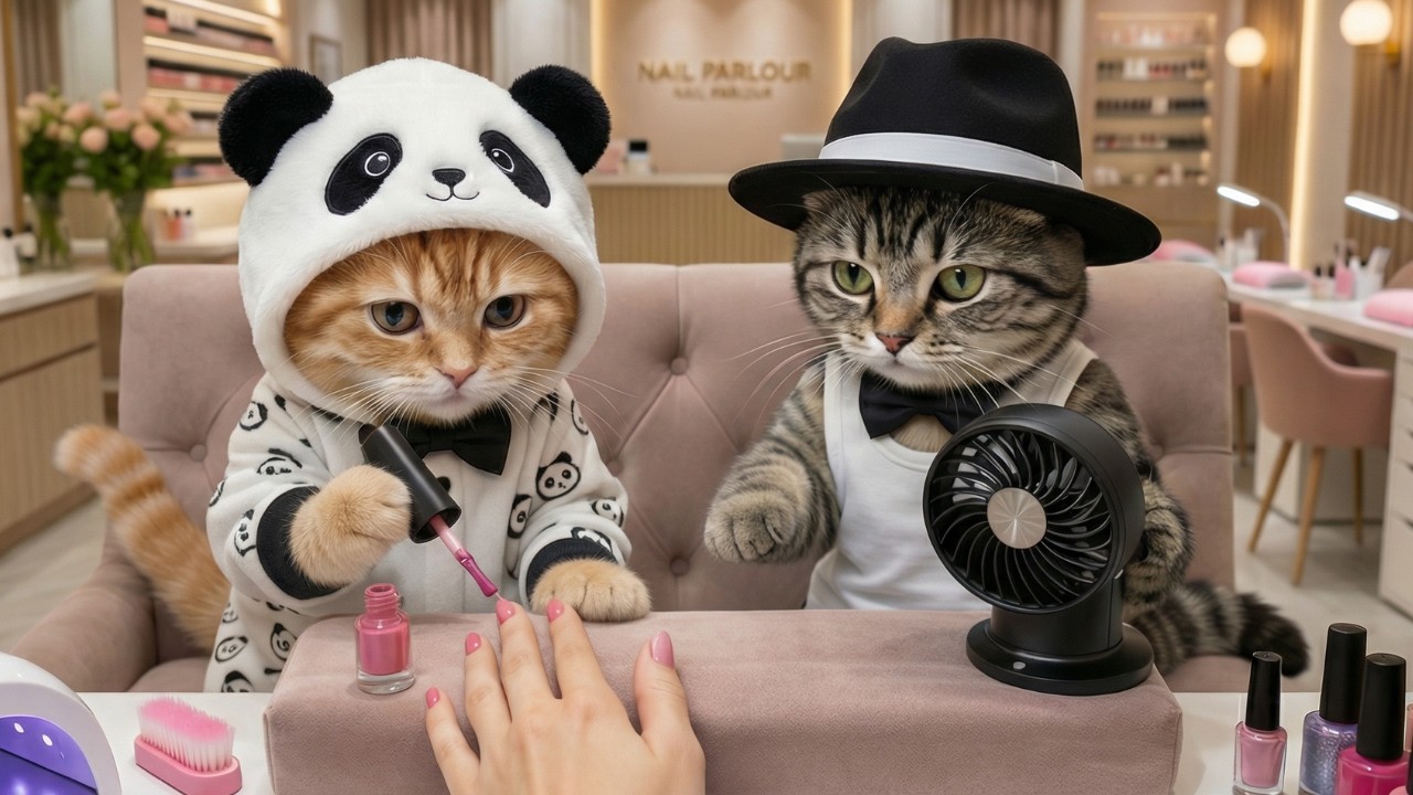 The Cutest Salon Takeover Ever 🐱💅 (Mama Cat Had to Rush to an Airport✈️)