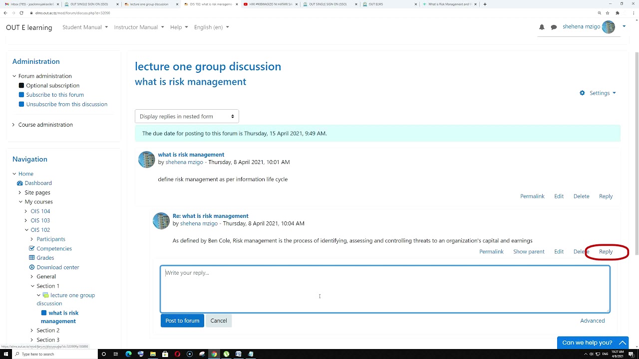 How student can participate in Discussion forum