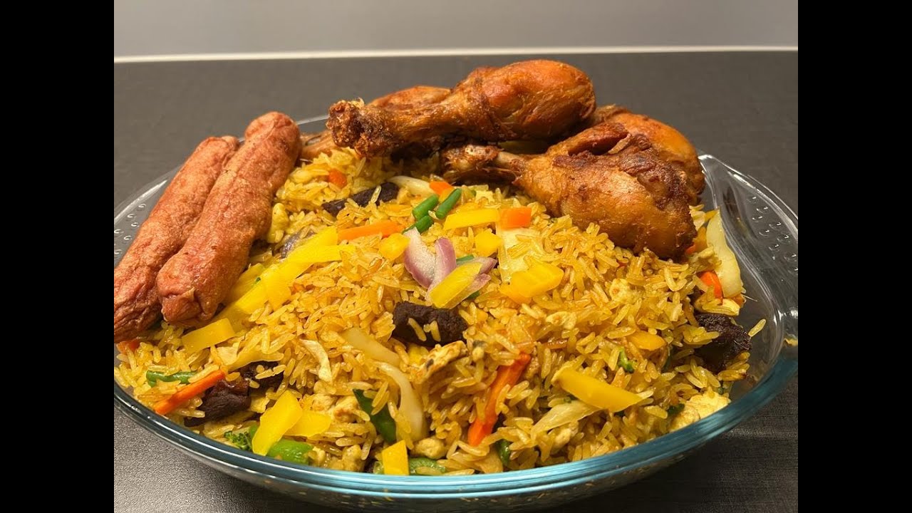 FRIED RICE RECIPE- QUICK AND EASY GHANA FRIED RICE #ghana #friedrice #chicken #ghanafood