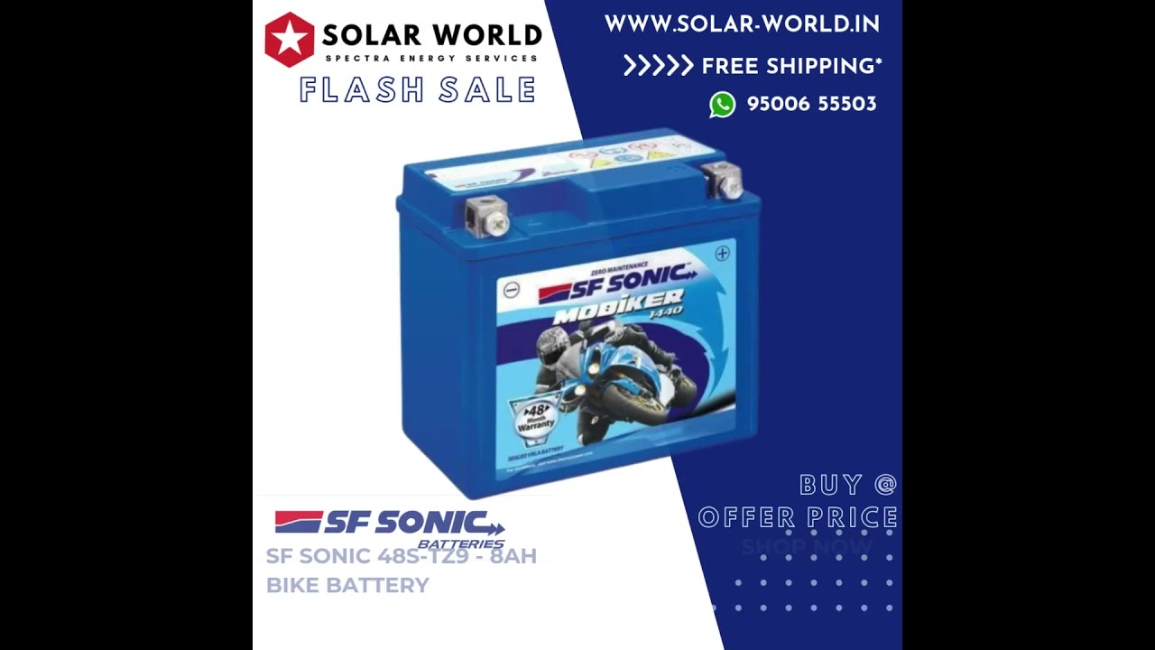 SF Sonic Bike Battery | 2w Batteries #battery #bikebattery #twowheeler #bikebatteries #autobatteries