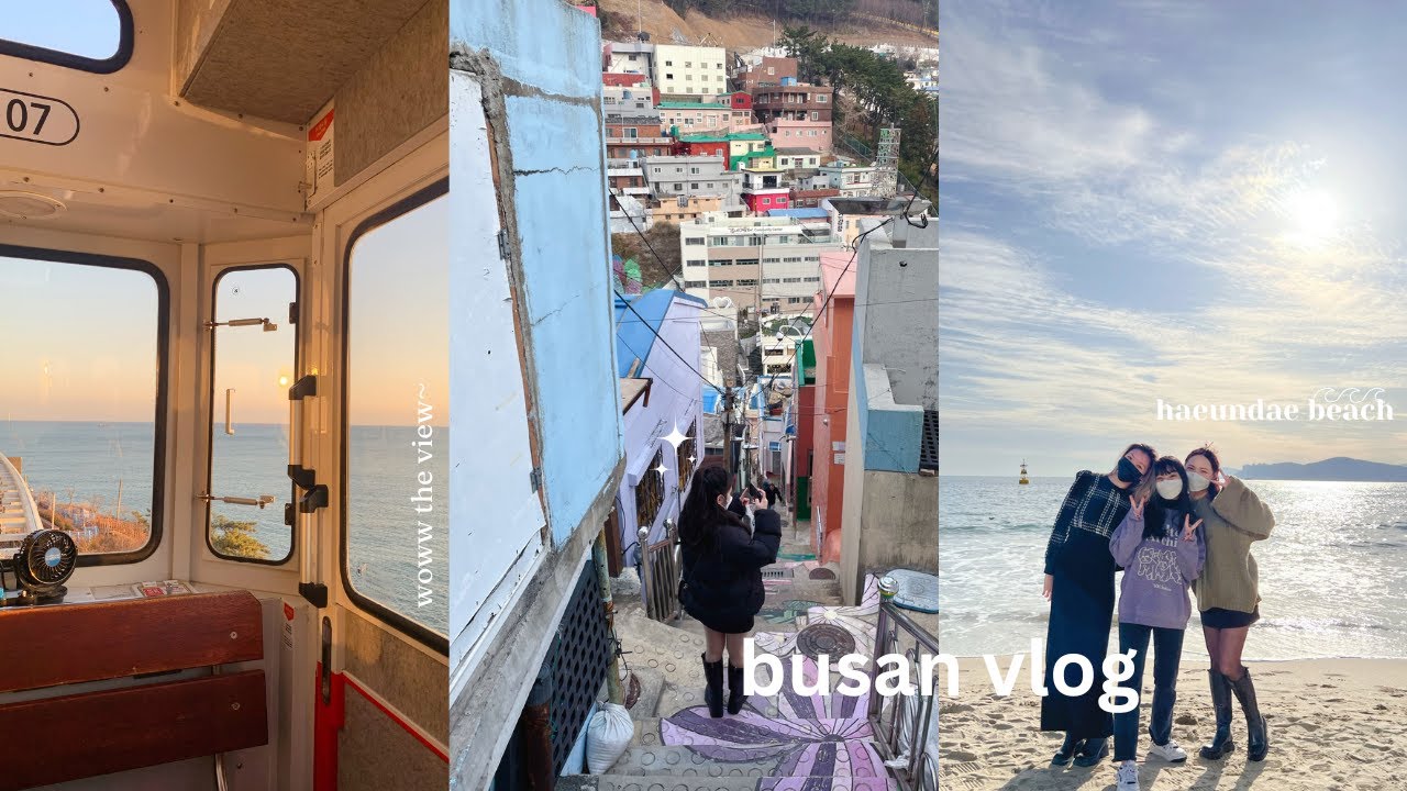 busan trip 🇰🇷 sky capsule, haeundae, gamcheon cultural village, gwangalli beach, and food etc.
