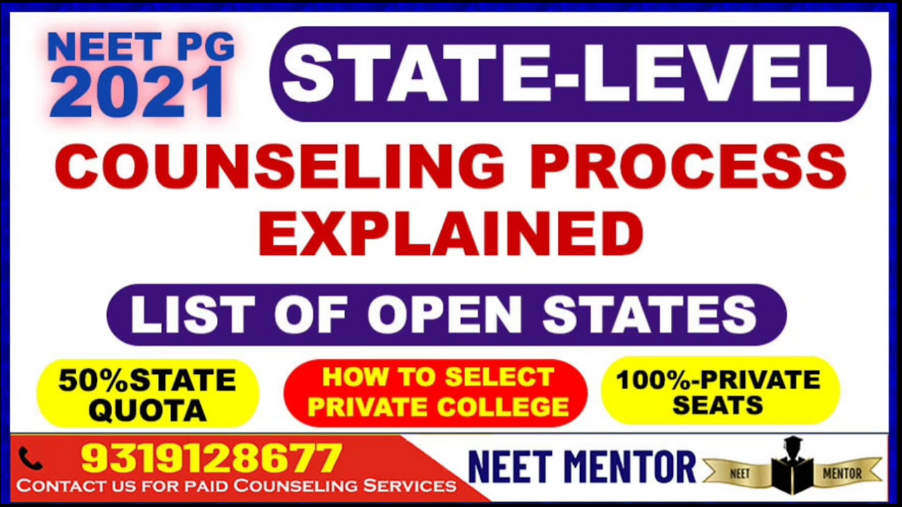 NEET PG 2021 🔥 STATE-LEVEL COUNSELING EXPLAINED 🔥 OPEN STATES 🔥 HOW TO CHOOSE A MEDICAL COLLEGE