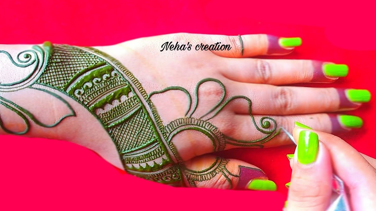 Simple mehandi design for beginners ll simple & easy Arabic henna design ll back hand henna design