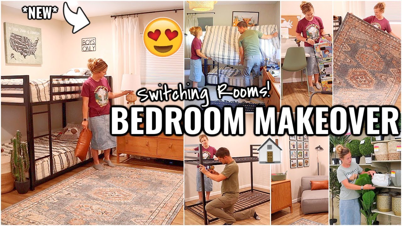 COMPLETE BEDROOM MAKEOVER!!😍 DECORATE & CLEAN WITH ME | SWITCHING ROOMS IN OUR HOUSE!