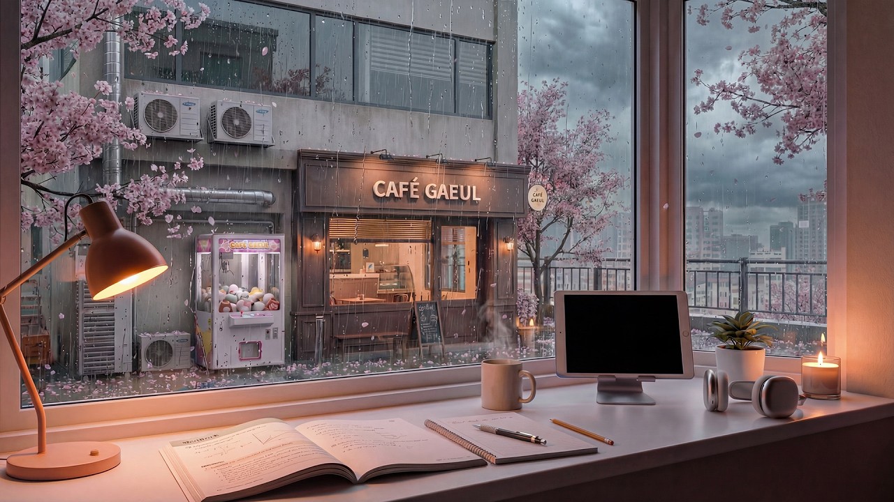 [Playlist] 창밖에 봄 비가 내리는 카페 ☔🌸 | Rainy Spring Cafe Ambience | lofi playlist