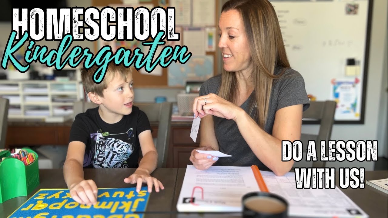 HOMESCHOOL KINDERGARTEN 🖍️ DO A LESSON WITH US || MY FATHER'S WORLD CURRICULUM