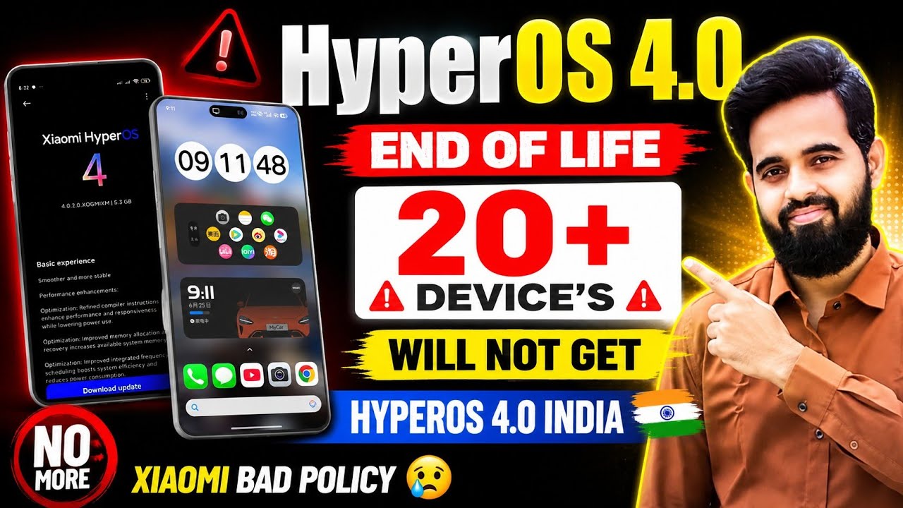 OMG HyperOS 4.0 India Update Suspended,20+ Redmi, Xiaomi, POCO Will Not Get HyperOS 4.0, End Of Life
