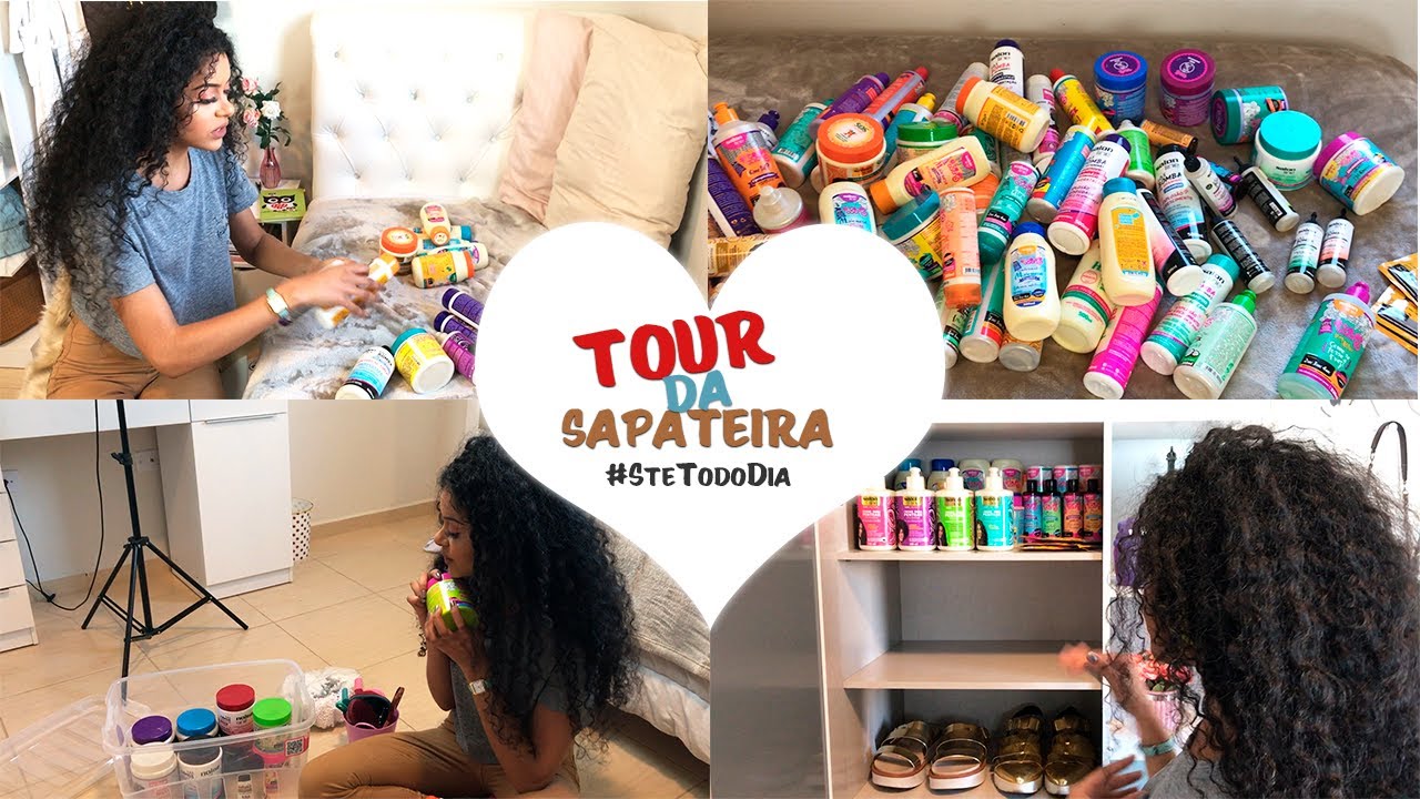 ORGANIZANDO MEUS PRODUTOS DE CABELO + TOUR #StéTodoDia Ep.03